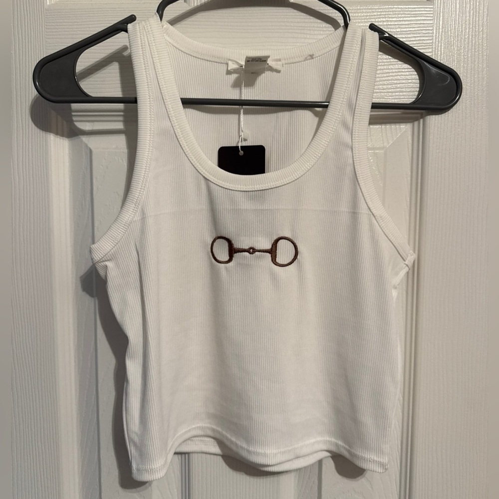 Horse bit cropped tank top